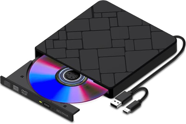 Ekstern CD DVD-stasjon USB 3.0 Type-C Bærbar DVD-spiller for Windows 11/10/MAC OS