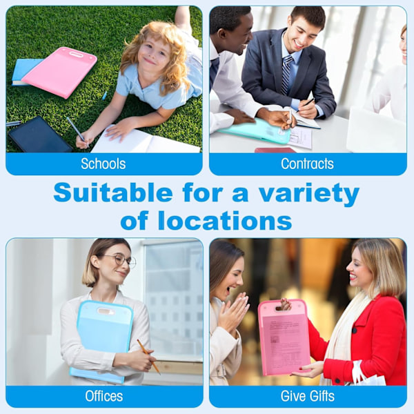 Vertikal ekspanderende filmappe med 13 lommer, foldbar organizer til A4 og Letter Size pink