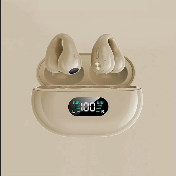 True Wireless Bluetooth-hörlurar Trådlösa benledningshörlurar Brun/Display