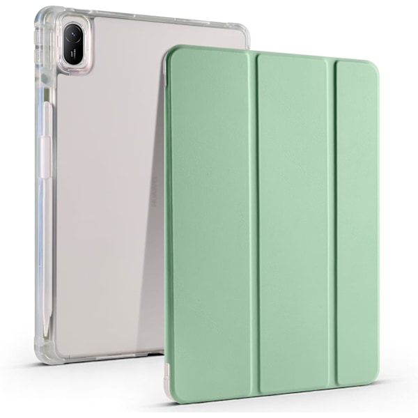 Fullständigt Skydd Transparent Baksida Ställfodral för Xiaomi Redmi Pad Pro 12.1 Tum med Auto Wake/Sleep Funktion Mintgrön