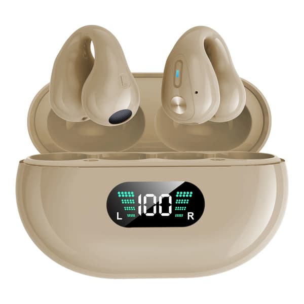 True Wireless Bluetooth Hörlurar TWS Q80 Bluetooth 5.3 Benledning Beige