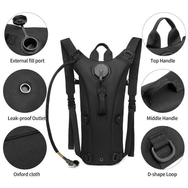Tactical Hydration Pack -vesireppu 3L BPA-vapaalla nesteytysrakolla (Khaki)