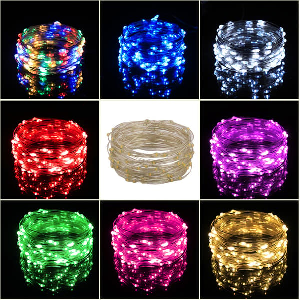 LED lyskæde, julekobbertrådslys, 3 m, 30 LED, Indendørs dekorationslys - Batteri (White light)
