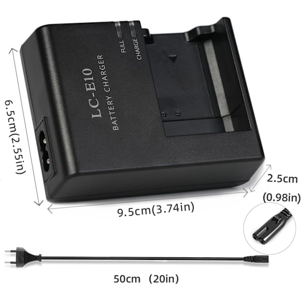 LP-E10 LC-E10 LC-E10C batteriladdare för Canon EOS Rebel T7 T6 T5 T3 T100 4000D 3000D 2000D 1500D 1300D 1200D kamera