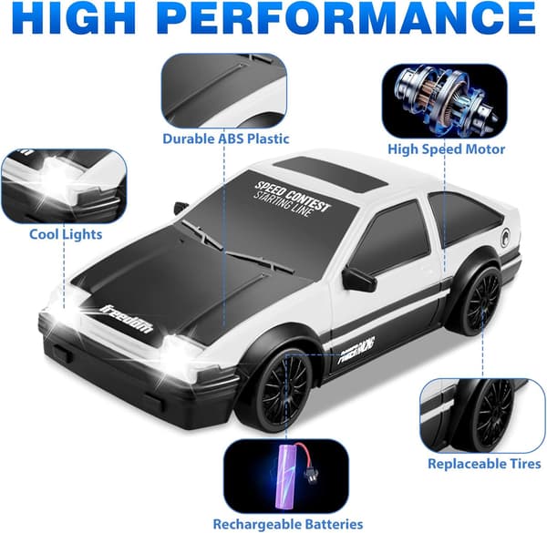 2.4G Nopea Drifting RC Auto, 4Wd RC Lelu