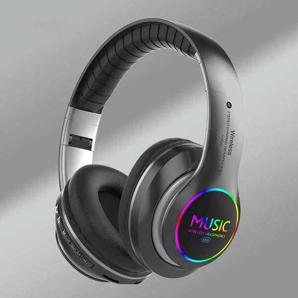 True Wireless Bluetooth Hörlurar Vikbara Over-Ear Hörlurar Med Subwoofer Bluetooth 5.0 - Inbyggd Mikrofon Svart