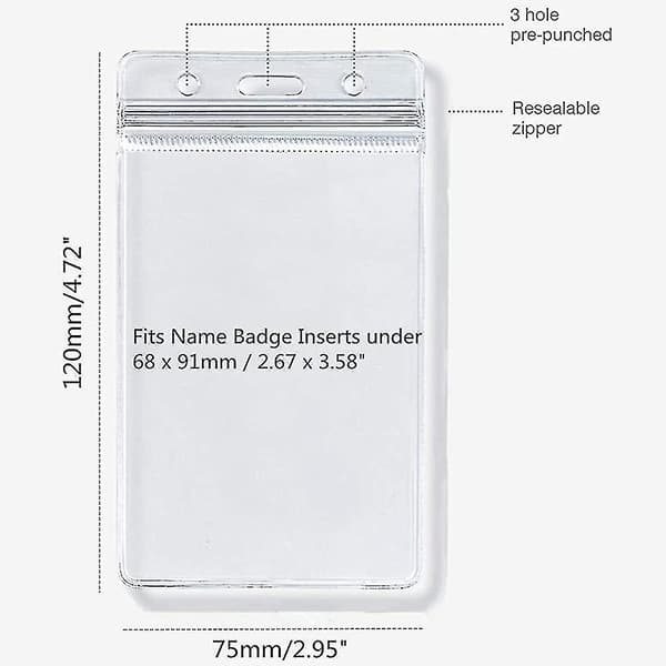 10 stk. Klar Vanntett Kortholder Transparent