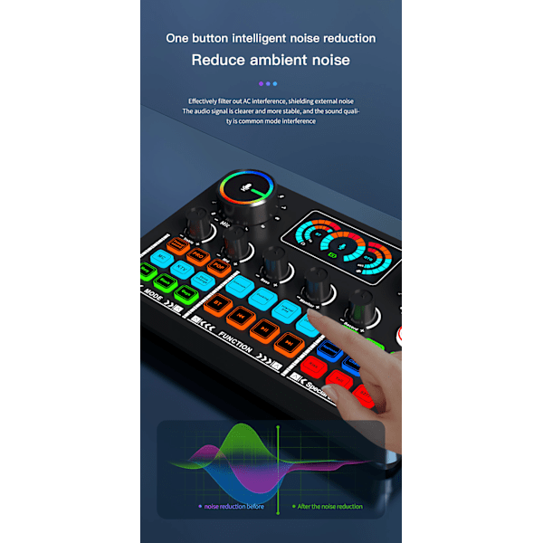 V98 Live Lydkort Audio Interface Audio Mikser med BM800 Gull Kondensatormikrofon og Mikrofonstativ