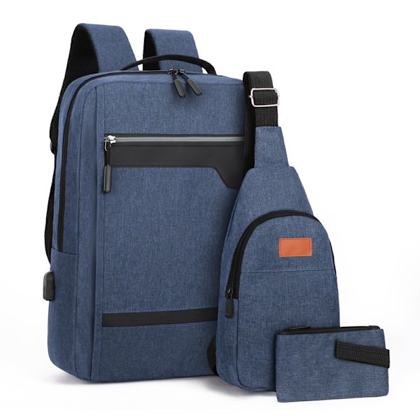 Tre-delt reisecomputerbag blå