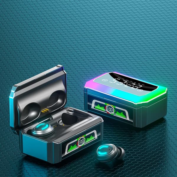 Ægte trådløse Bluetooth hovedtelefoner GQ03 urdisplay farverig trådløs bluetooth Sort