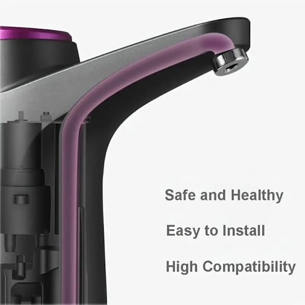 Vattenflaskpump för 5 Gallon (ca 1,5 Liter) Vattenflaskdispenser USB-laddare (Vit)