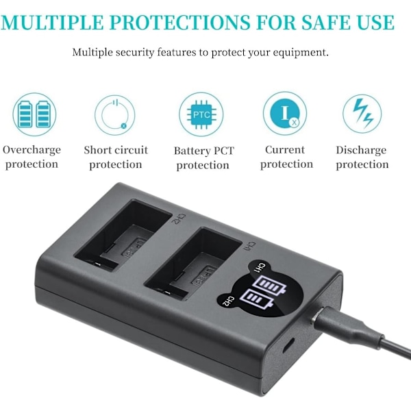 LP-E8 Batterioplader til Canon EOS Rebel T2i T3i T4i T5i 550D 600D 650D 700D Kiss X4 X5 X6i X7i Kameraer
