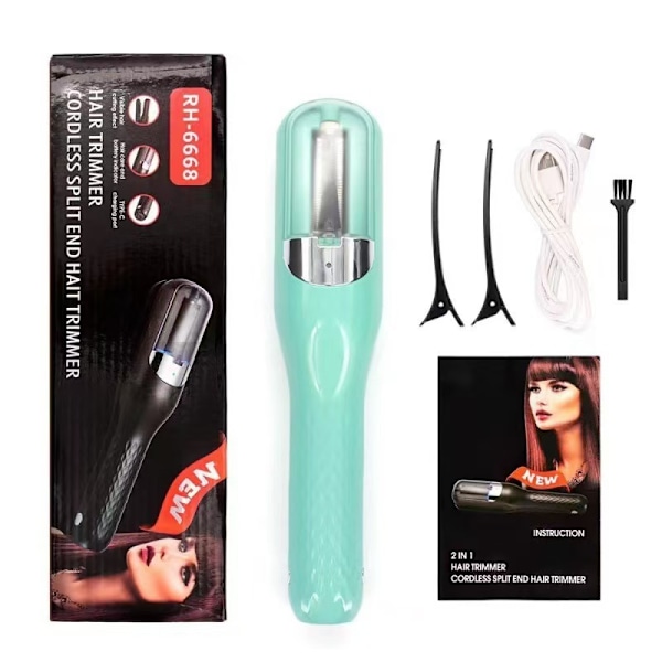 Split Ender til spaltede spidser - Trådløs Split Remover - Split End Trimmer - Lysegrøn