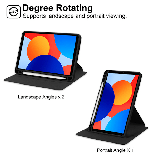Fodral för Xiaomi Redmi Pad Se 8.7 2024 akryl anti-fall skyddsfodral svart