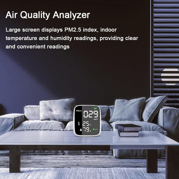 PM2.5 Luftkvalitetsmåler, Analyser luftkvalitetssensor nøyaktig med hjemmealarm