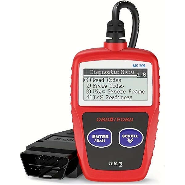 Auton diagnostiikkatyökalu OBD2 EOBD-skanneri, lue ja poista vikakoodit, tarkastele jäädytettyjä tietoja