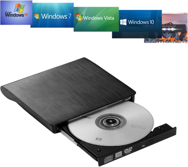 Ekstern DVD/CD-brenner svart