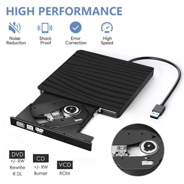 Extern DVD-enhet, USB 3.0, Typ-C CD-brännare