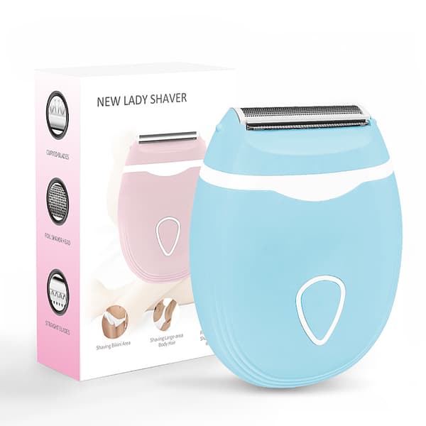 Epilator, elektrisk barbermaskin for kvinner, bikinitrimmer, vanntett (blå)