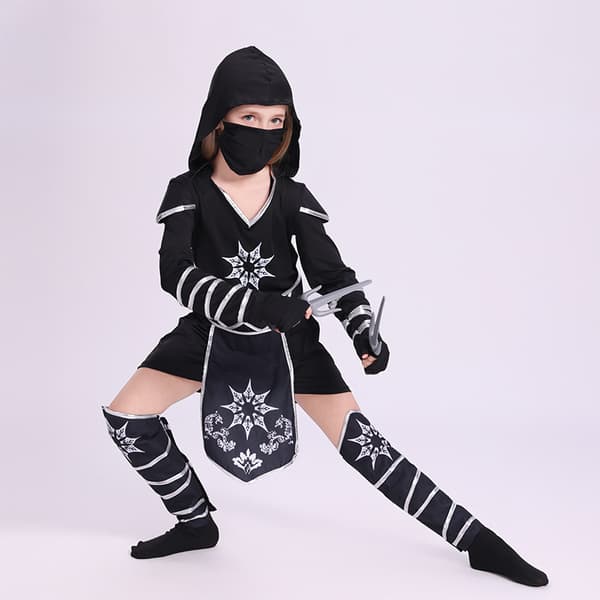 Lasten Ninja Halloween -asut (M 120-130CM)