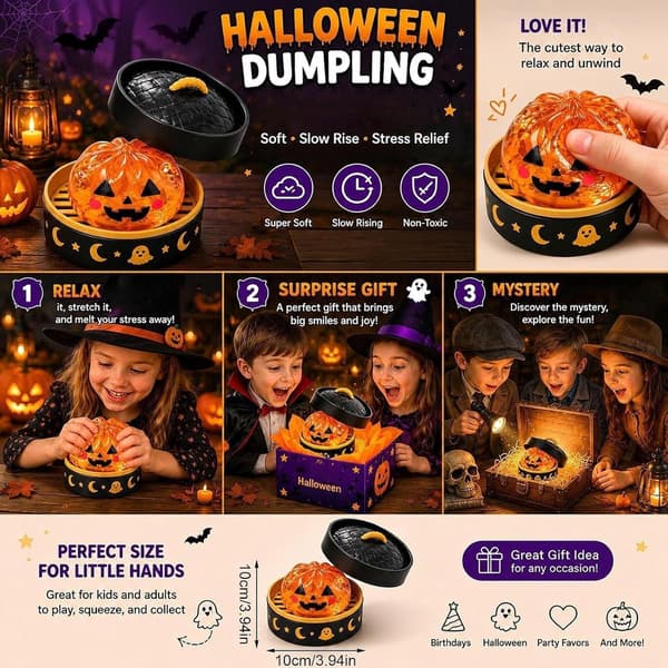 Dumpling Squishy Leksaker, Fidget Leksaker, Halloween presenter