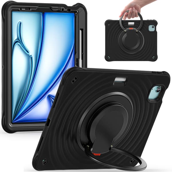 Etui til iPad Pro 11 2024 Roterende Stativ (Sort)