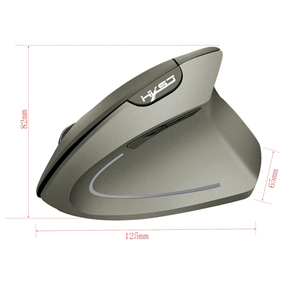 Ergonominen langaton pystyhiiri 2,4 GHz harmaa