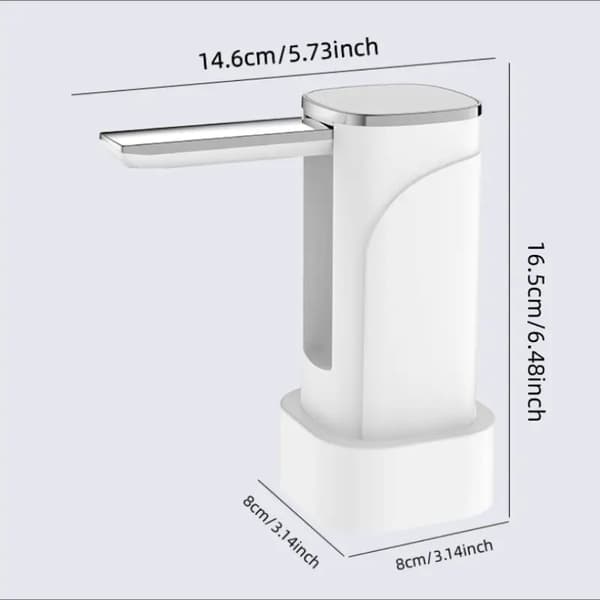1 st Elektrisk Vattenflaska Pump med Stor LED-Display, 1200mAh Batteri (Grå)