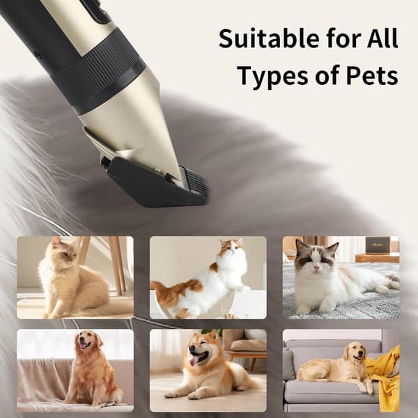 Elektrisk trimmer med smart batteridisplay, kæledyrstrimmer til hund og kat (guld) (Model 1)
