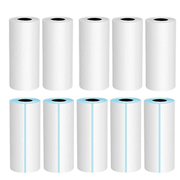 Vaihtopaperia kannettavaan valokuvatulostukseen, 5 rullaa lämpöpaperia + 5 rullaa tarrapaperia