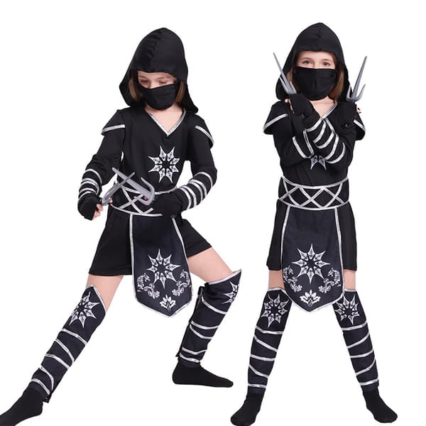 Lasten Ninja Halloween -asut (M 120-130CM)