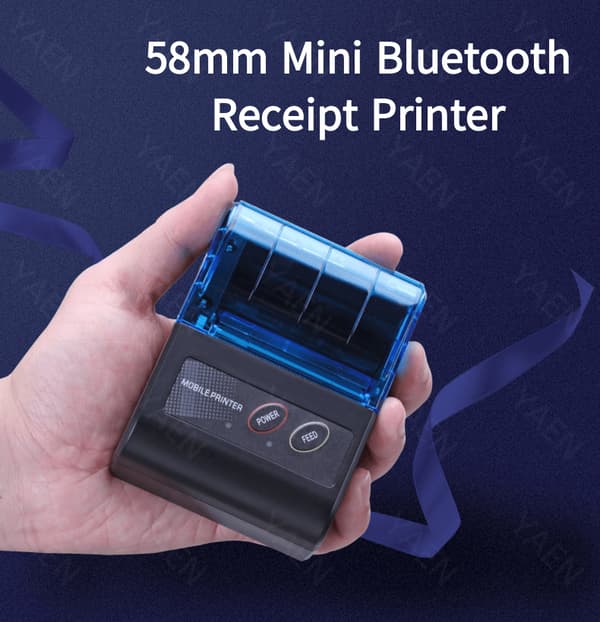 Bluetooth termisk printer 58mm fakturamaskine blå