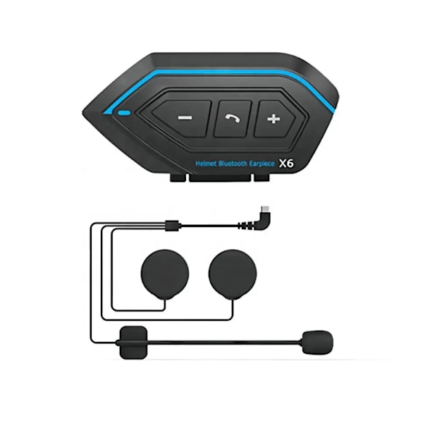 Motorcykel Intercom Headset X6 Svart