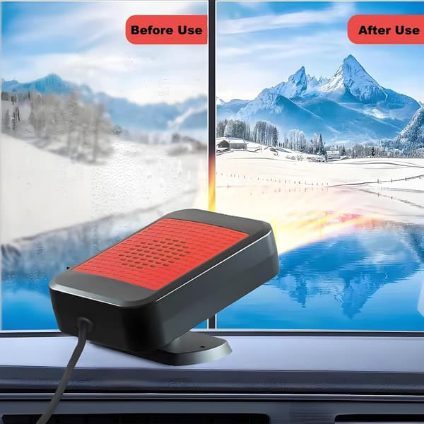 Bilvarmer 12V frontrute defroster og duggfjerner (rød)
