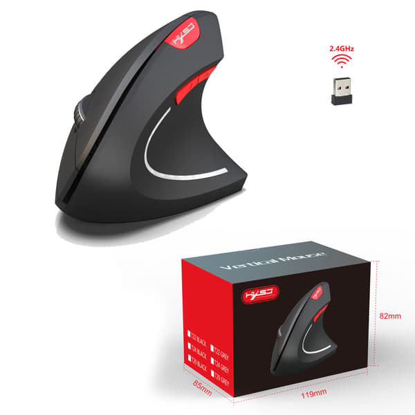 Ergonominen langaton pystyhiiri 2,4 GHz musta
