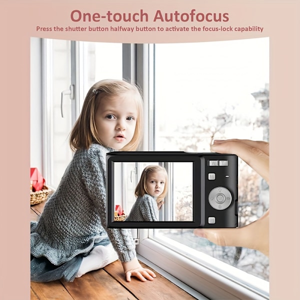 Digitalkamera 1080P Autofokus Barnkamera Med 32Gb Sd-kort Svart