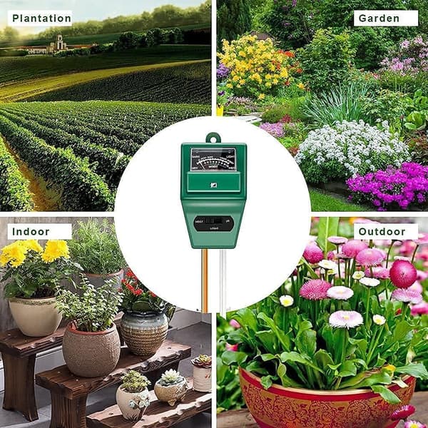 Jord pH-måler til jordtest med lys pH-surhed 3 i 1 hydroponiske planter Jordplante Plejesensor