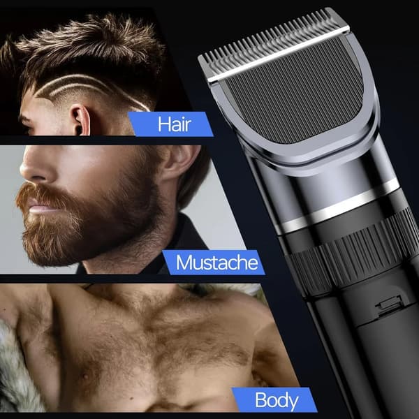 Hårklipper, Trådløs digital display genopladelig shaver (rødt sæt 4)