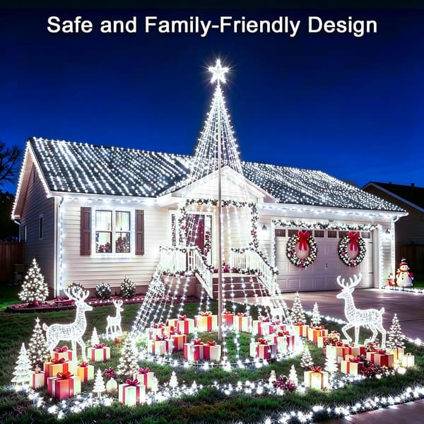 Solcelledrevne julelyskæder, 12 m 100 LED, 8 tilstande Red