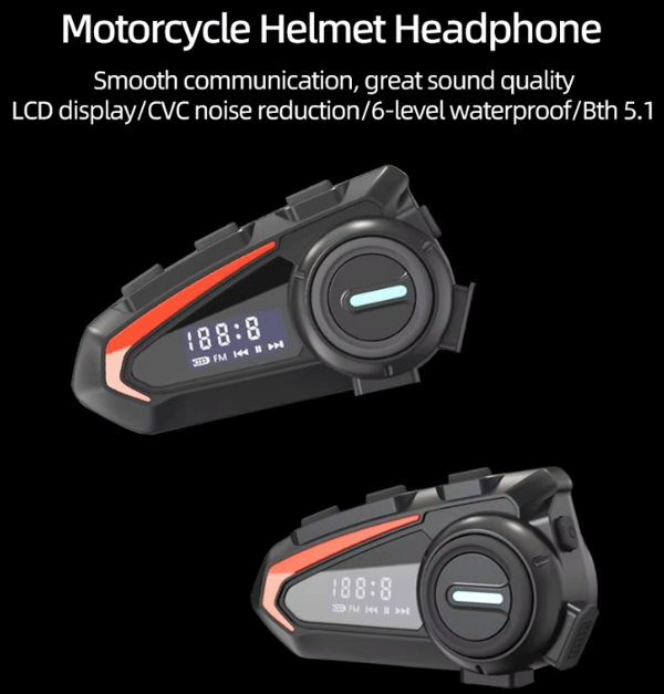 Motorcykel Intercom Headset K20 Sort