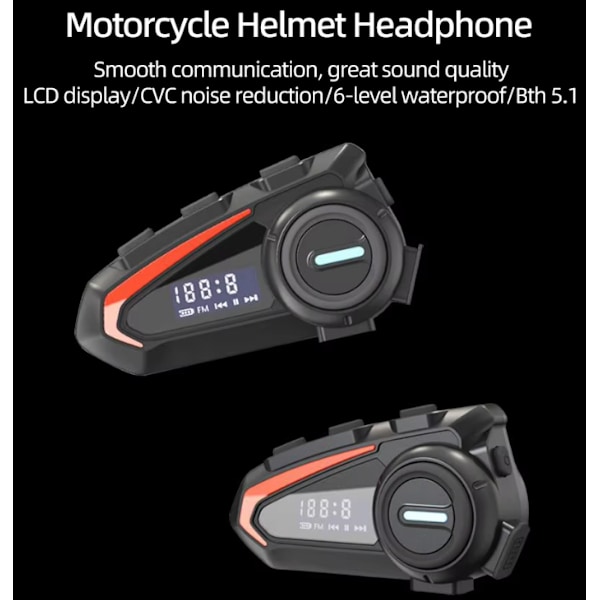Motorcykel Intercom Headset K20 Svart