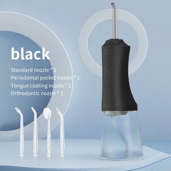Oral Irrigator 3 moduser USB oppladbar Svart