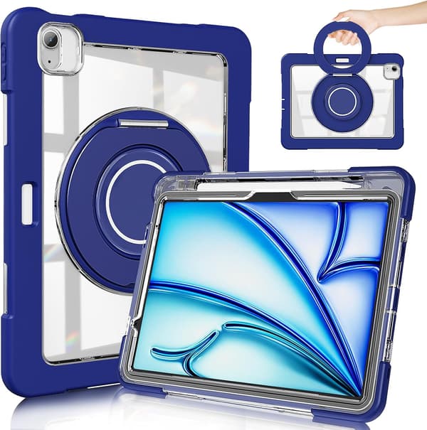 Etui til iPad 10.2 med pennholder (Mørkeblå)