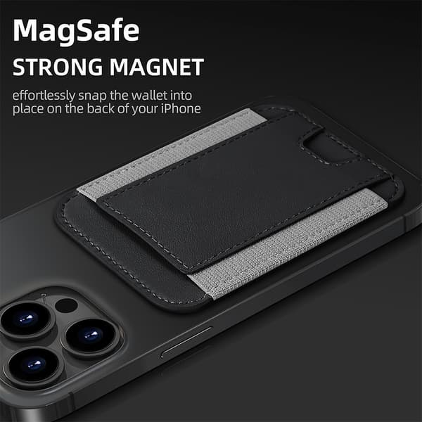 Magnetisk plånbok, Magnetisk korthållare i läder (black)