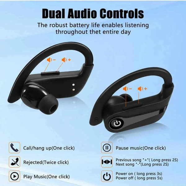 True Wireless Bluetooth-hörlurar Utrustade Med 2000Mah Laddningsbox Stereo Touch Call Ipx7