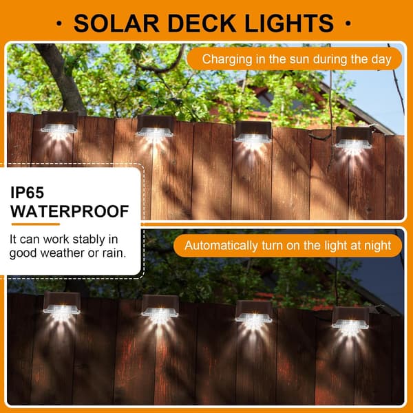 Solarlampor 4 st Solar LED-lampor, vattentäta däcklampor (vitt ljus)