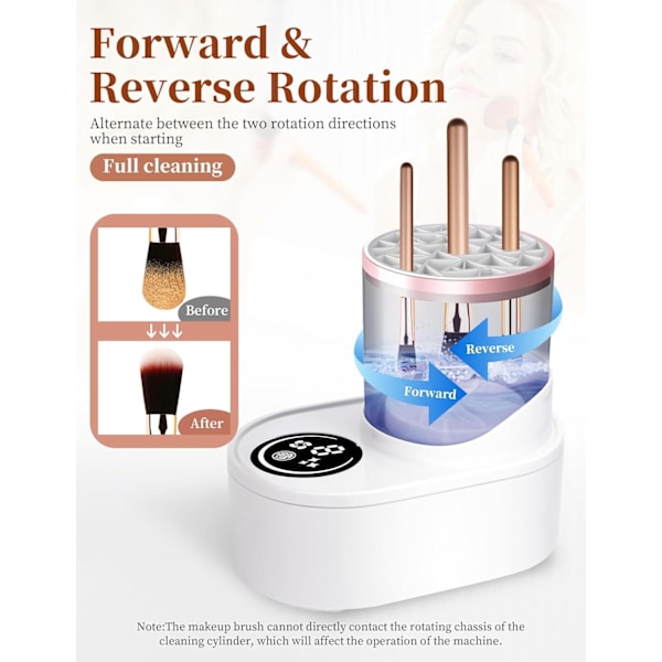 Automatisk makeupbørste-renser (Plug-in model)