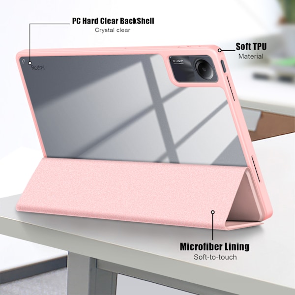 Skal för Xiaomi Redmi Pad Se 11 2023 akryl skyddsfodral (rosa)