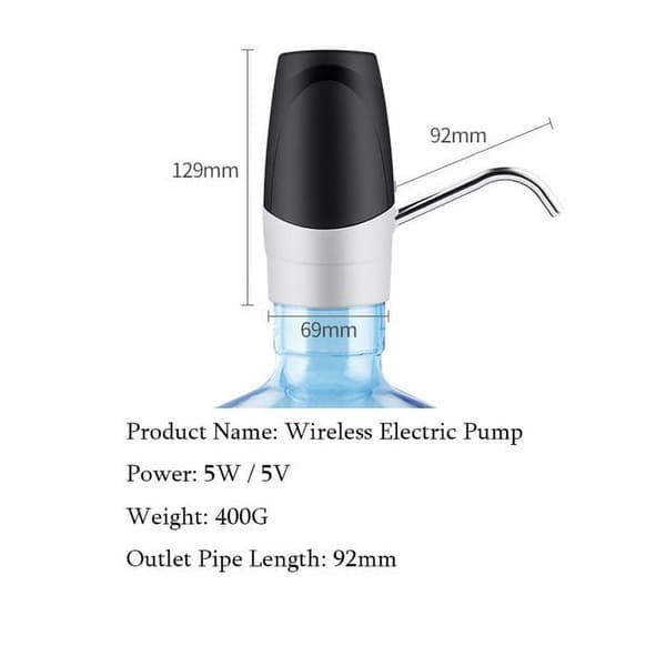 1 st Vattenflaskpump, USB-laddning Automatisk Dricksvattenpump 5 Gallon Flaska