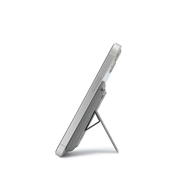 Magnetisk plånbok 2 i 1 korthållare och justerbart telefonstativ (grey)